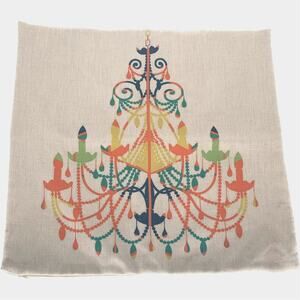 Pillow Cover 23" x 23" Canvas Colorful Chandelier Zippered Opening Cushion Slip